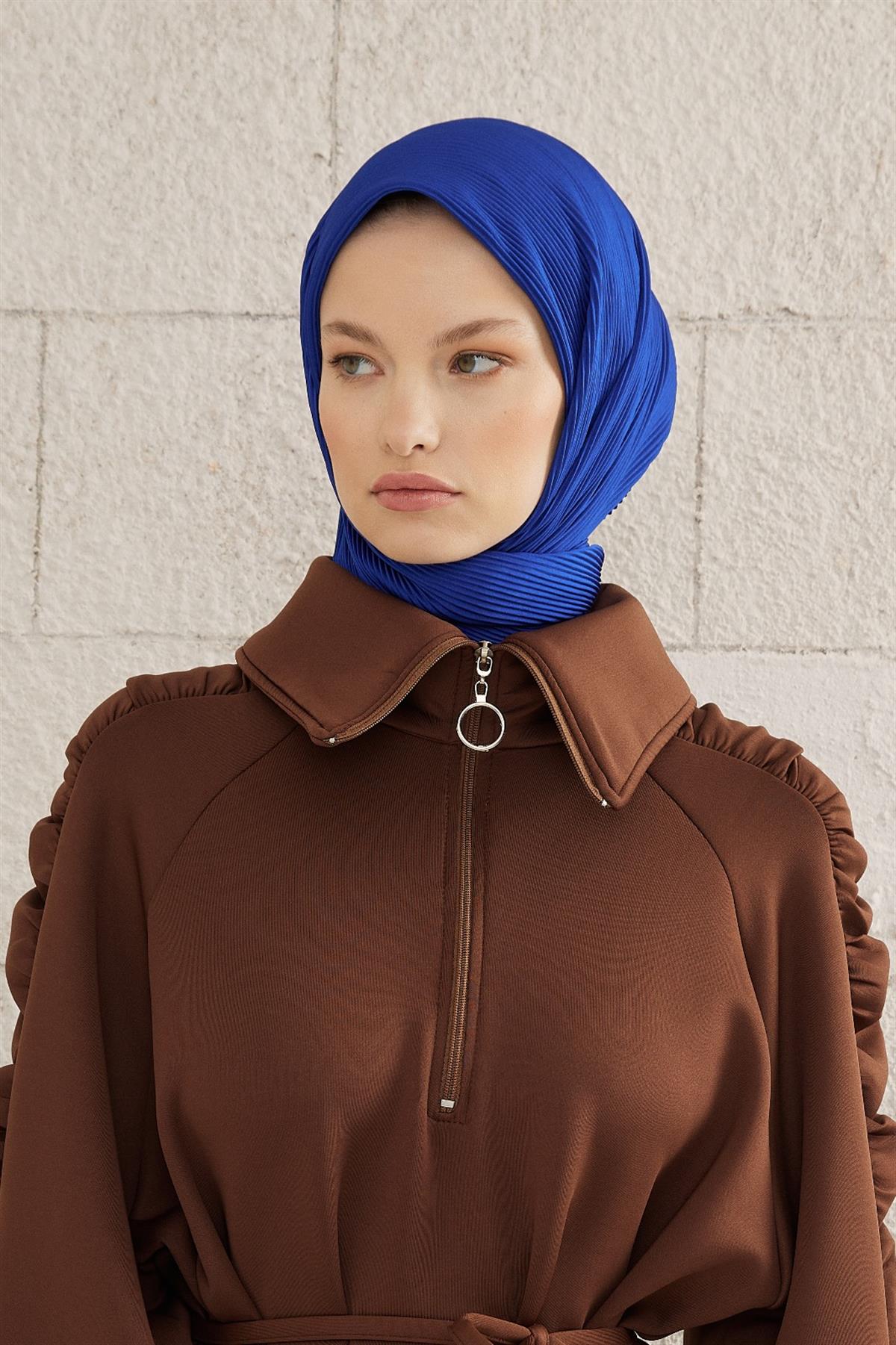 Piliseli Eşarp - saks mavisi