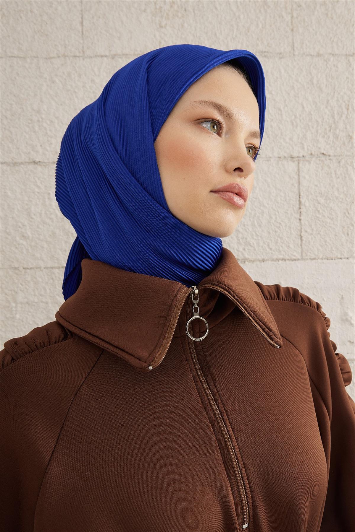 Piliseli Eşarp - saks mavisi