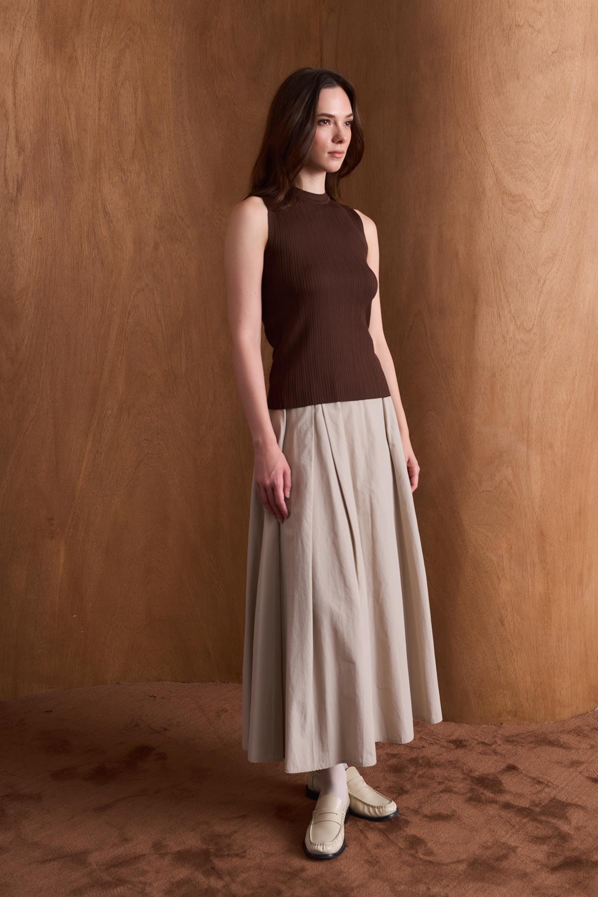 Ribana Kolsuz Triko Body - Acı Kahve