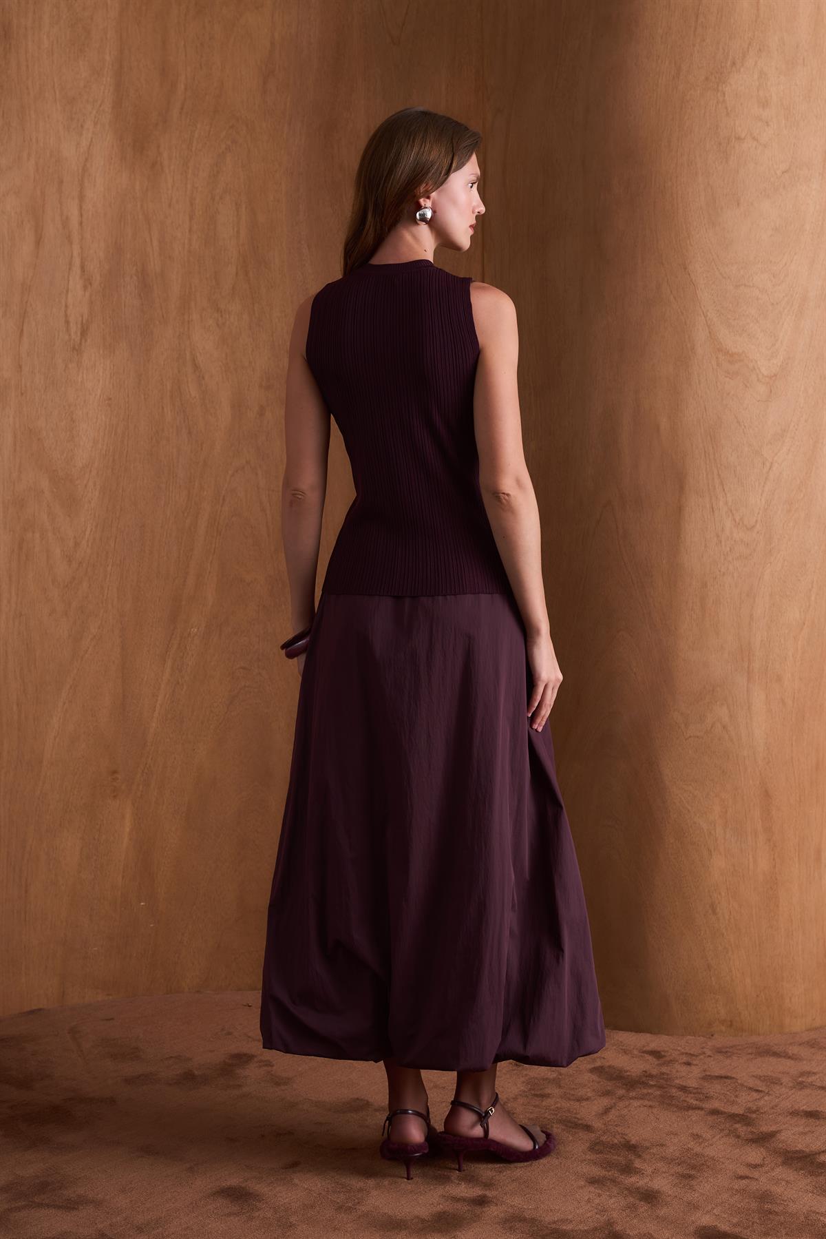 Ribana Kolsuz Triko Body - Mor