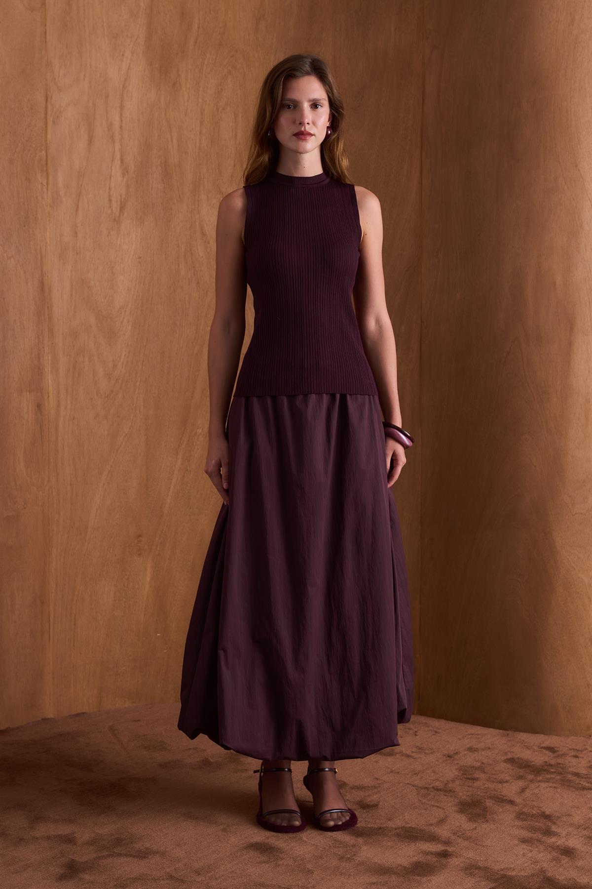 Ribana Kolsuz Triko Body - Mor