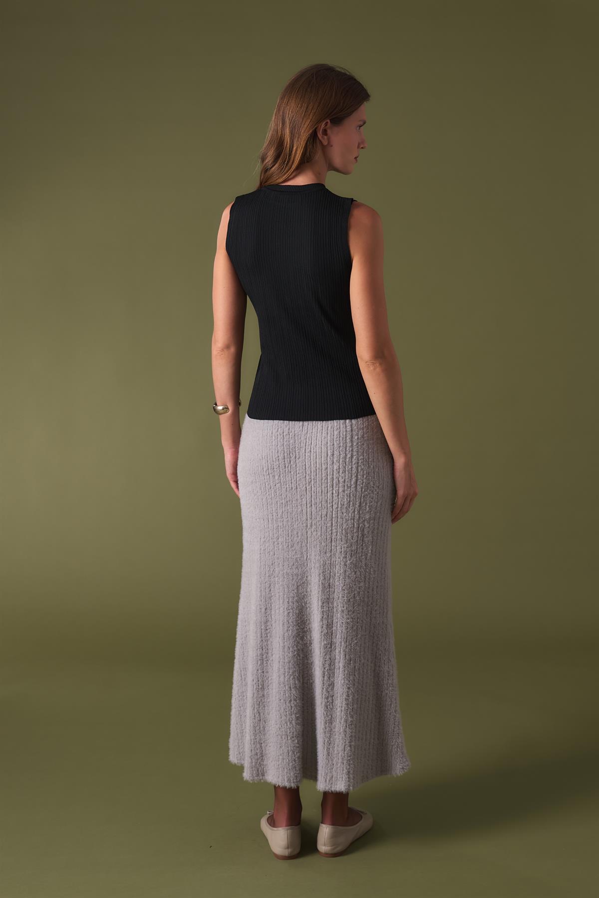 Ribana Kolsuz Triko Body - Siyah