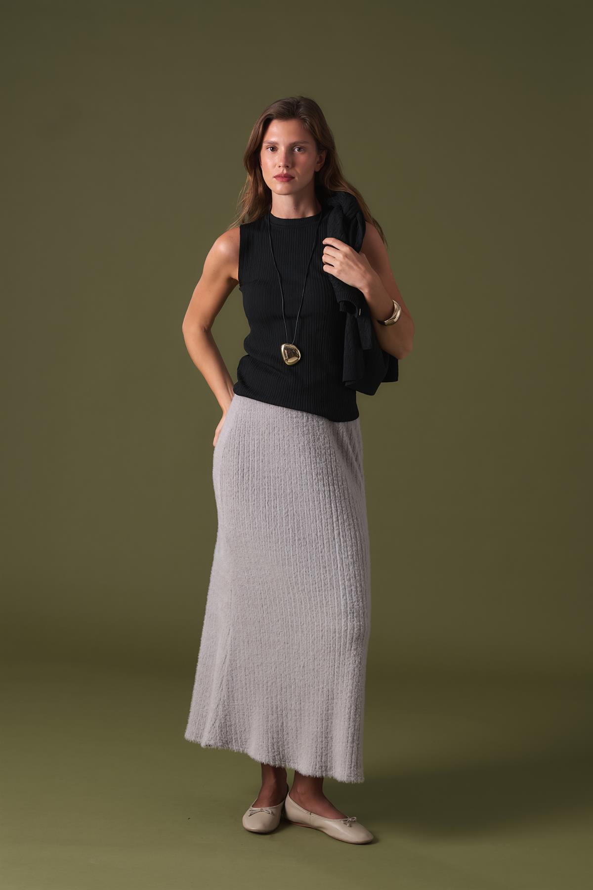 Ribana Kolsuz Triko Body - Siyah