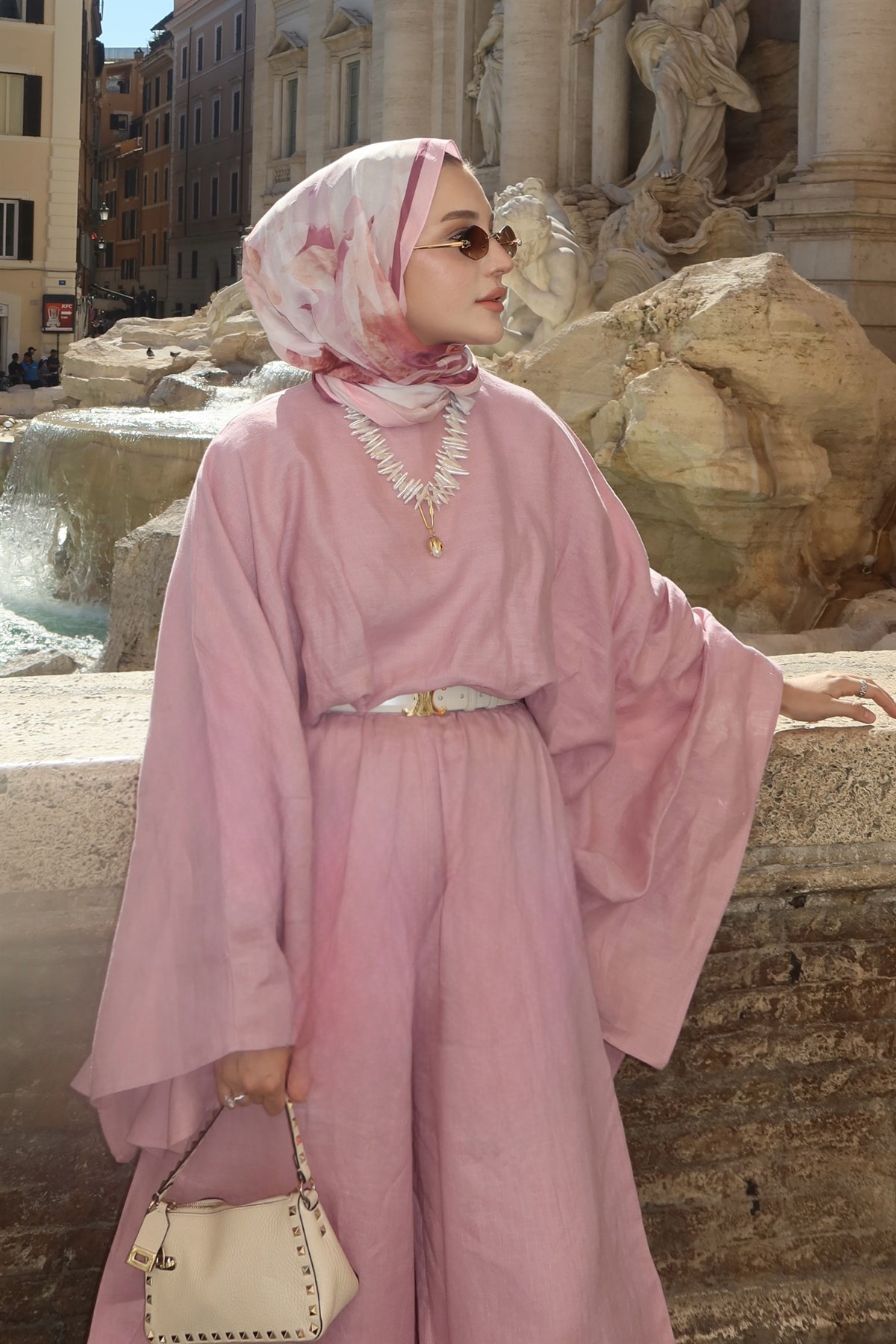 Sabriella Keten Panço Bluz - Pembe