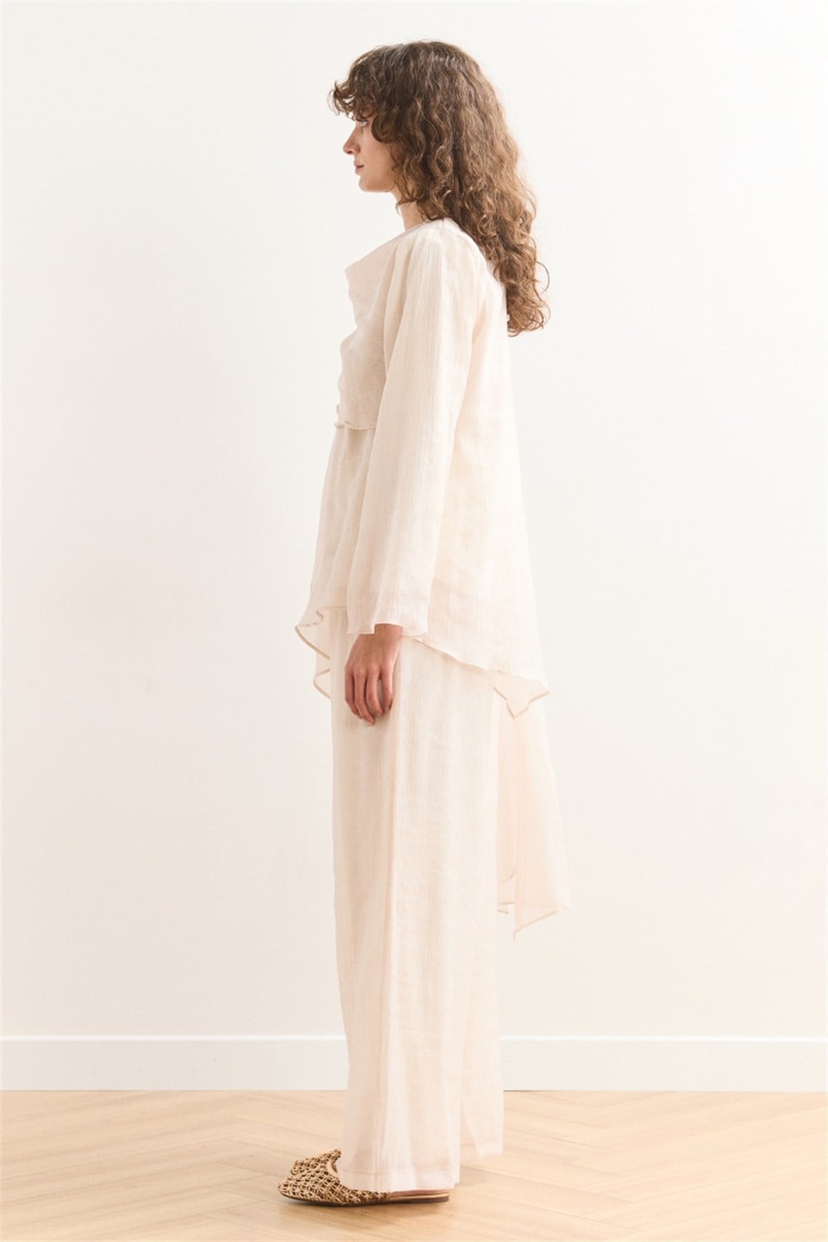 Şal Yaka Broşlu Takım - Taş