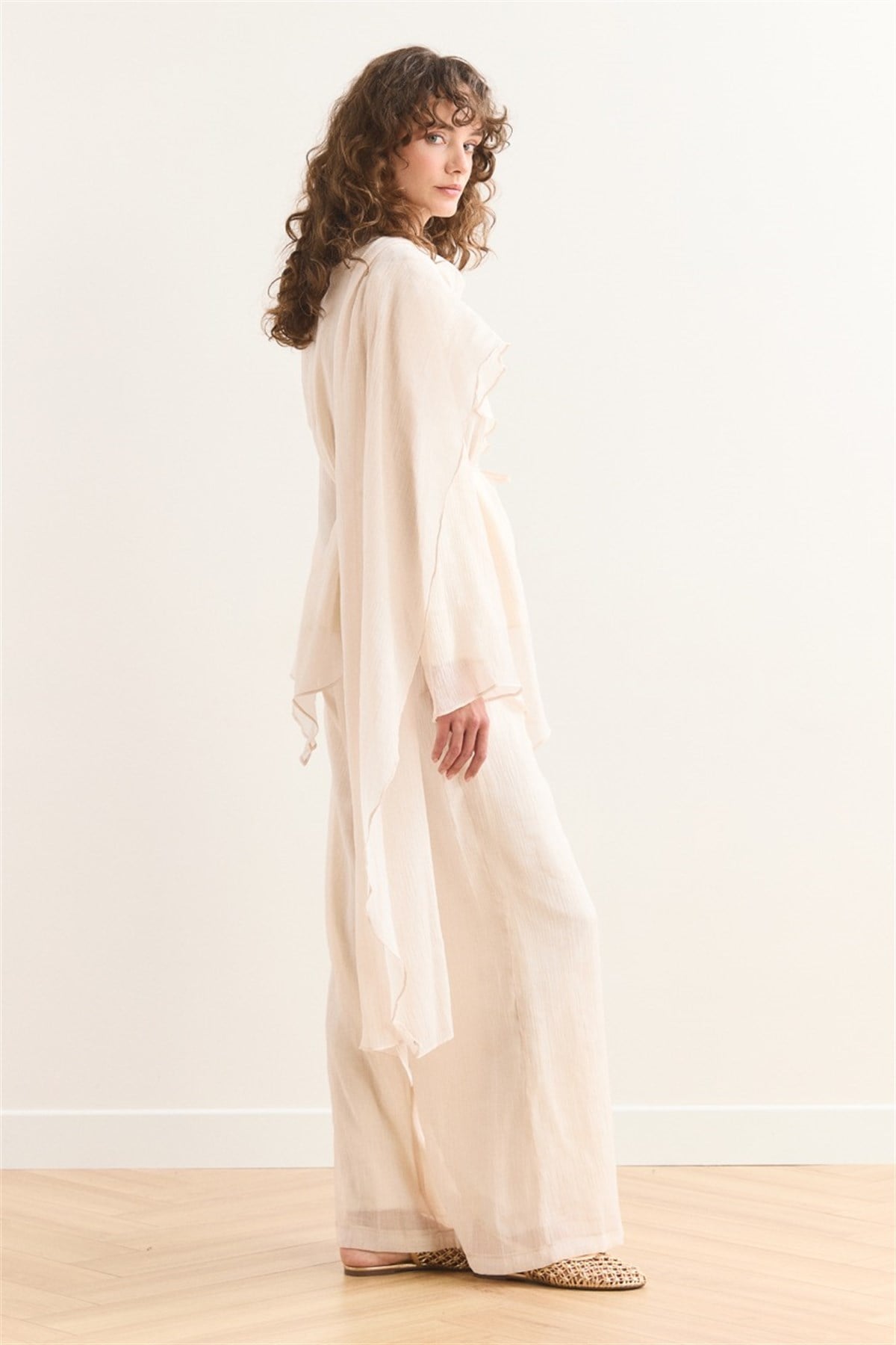 Şal Yaka Broşlu Takım - Taş