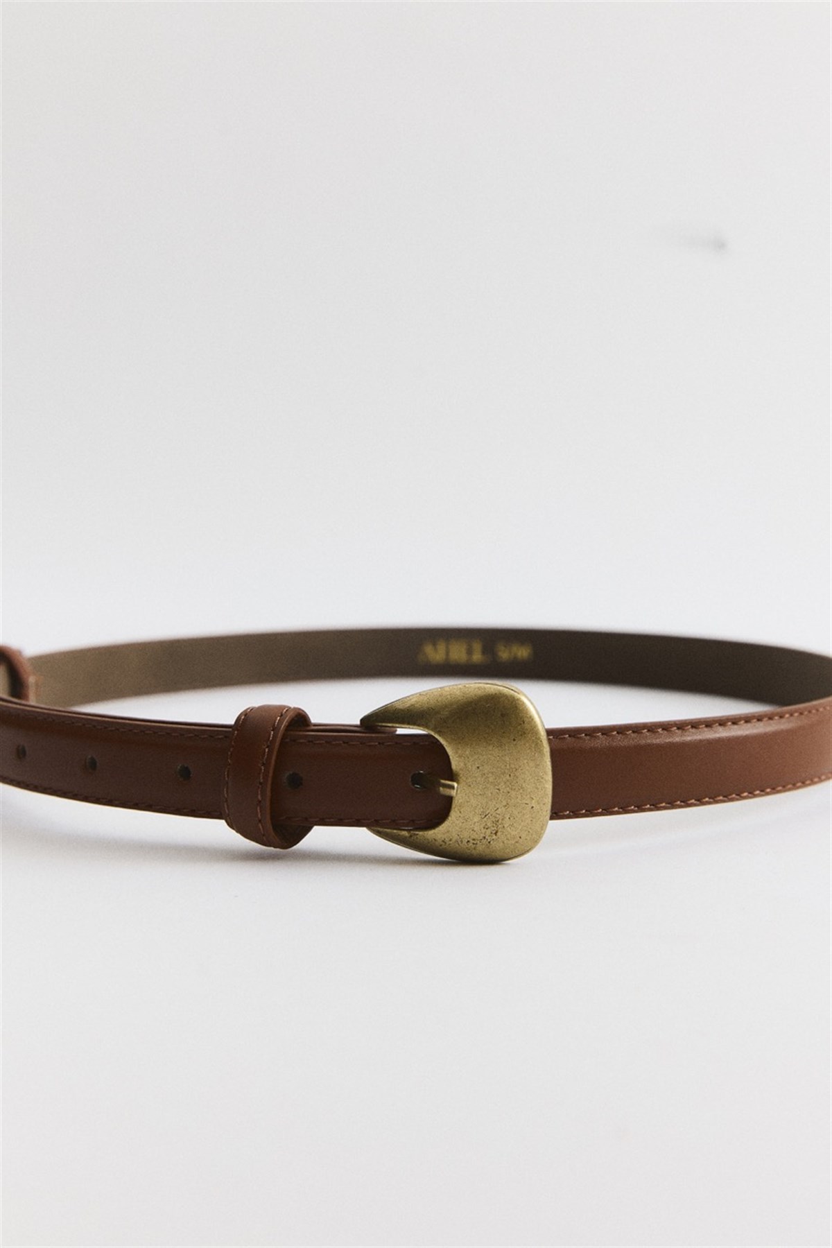 Strap Tokalı Deri Kemer - Taba
