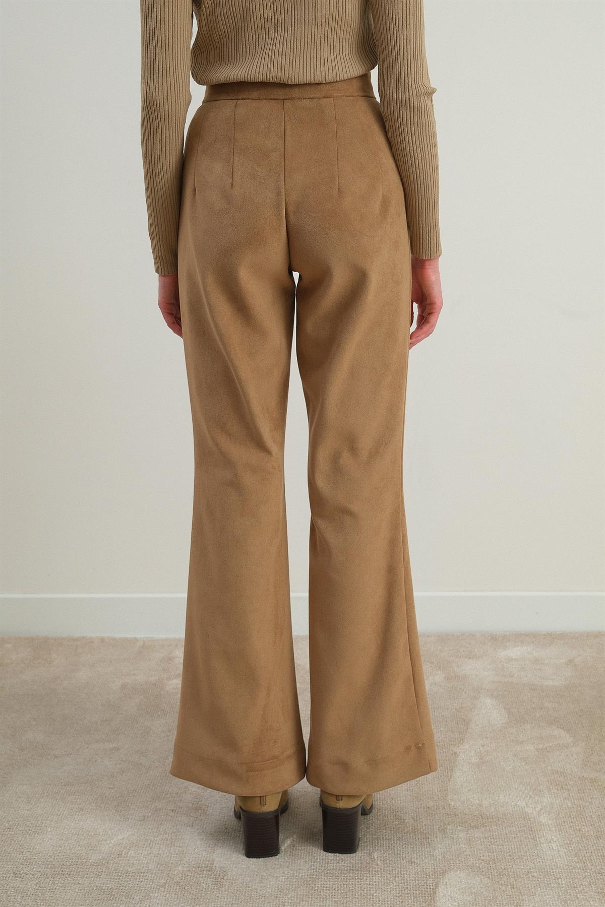 Süet Pantolon - Bej