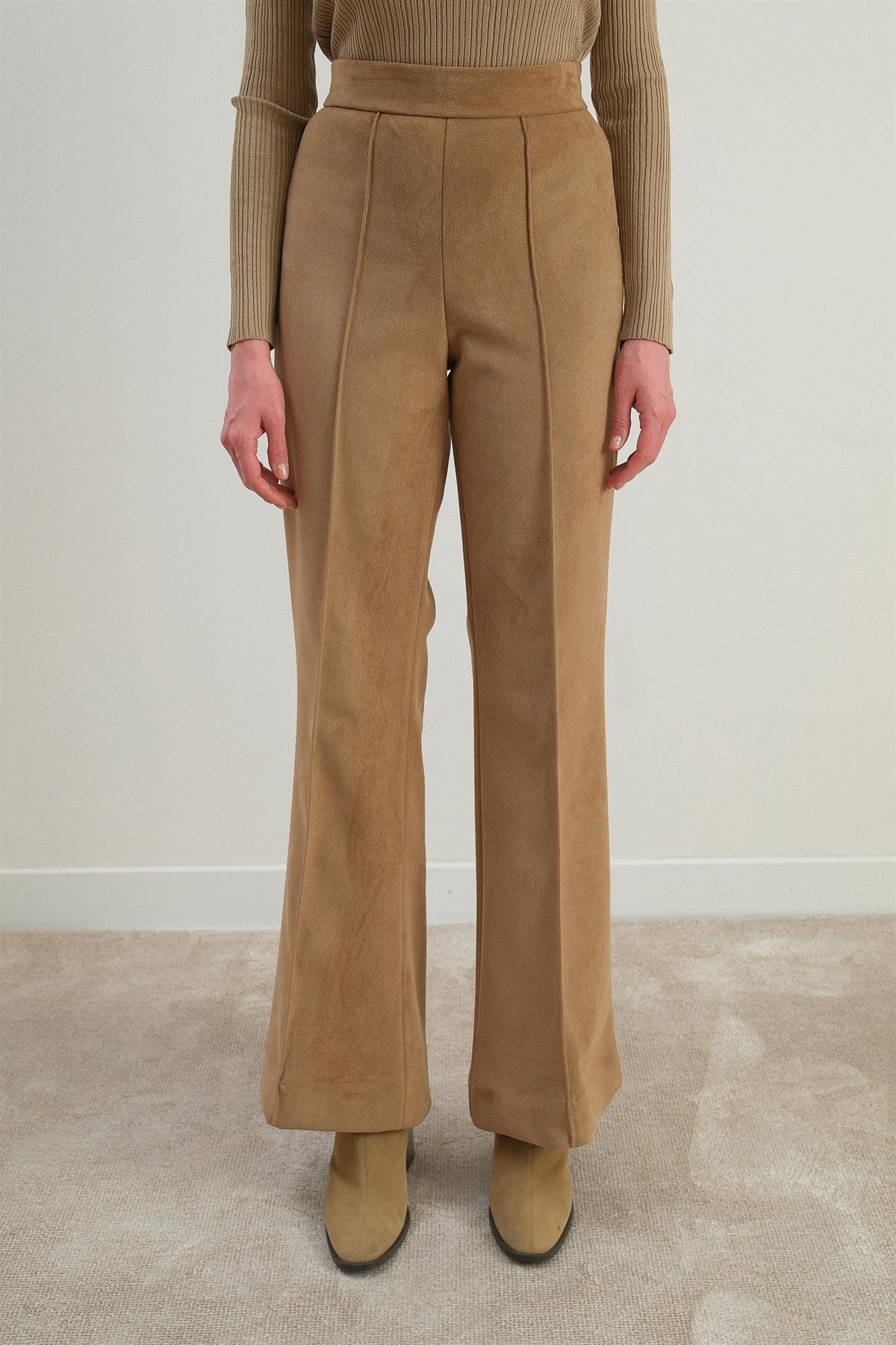 Süet Pantolon - Bej