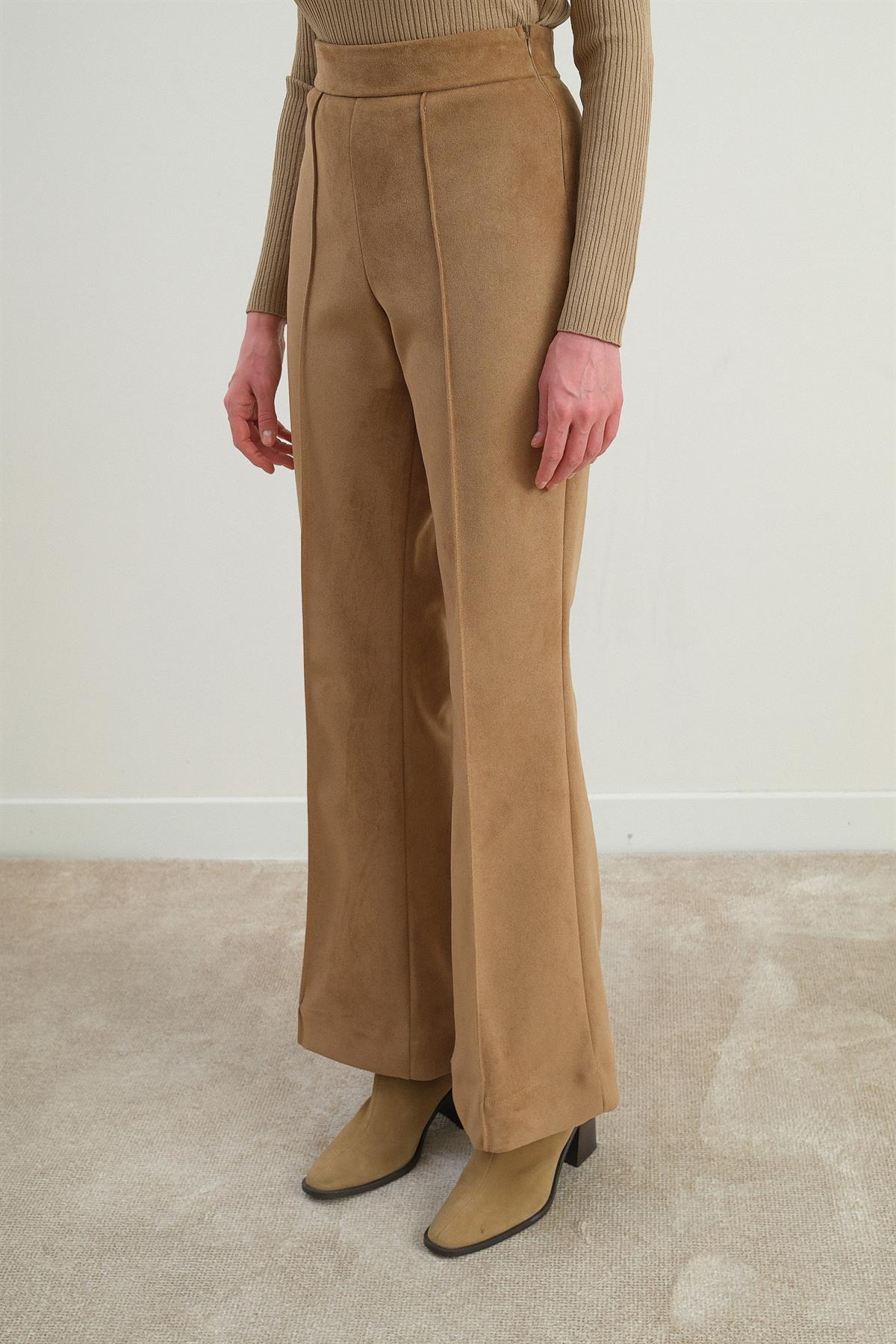 Süet Pantolon - Bej