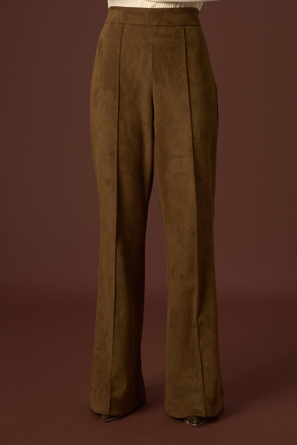 Süet Pantolon - Camel