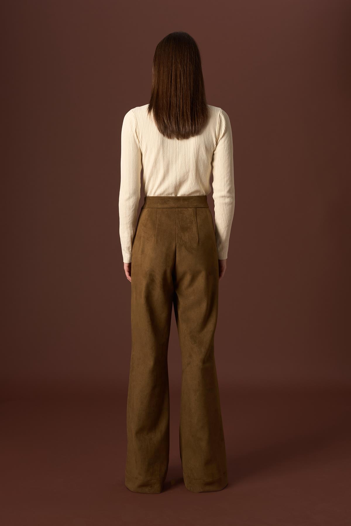 Süet Pantolon - Camel