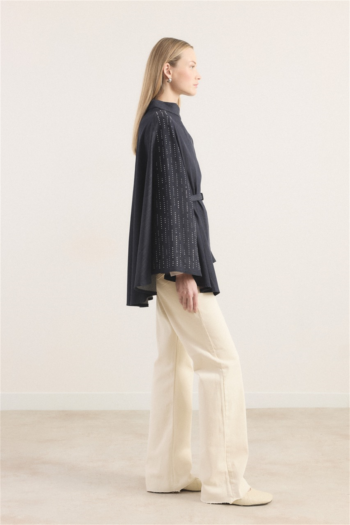 Taşlı Kot Panço - Lacivert