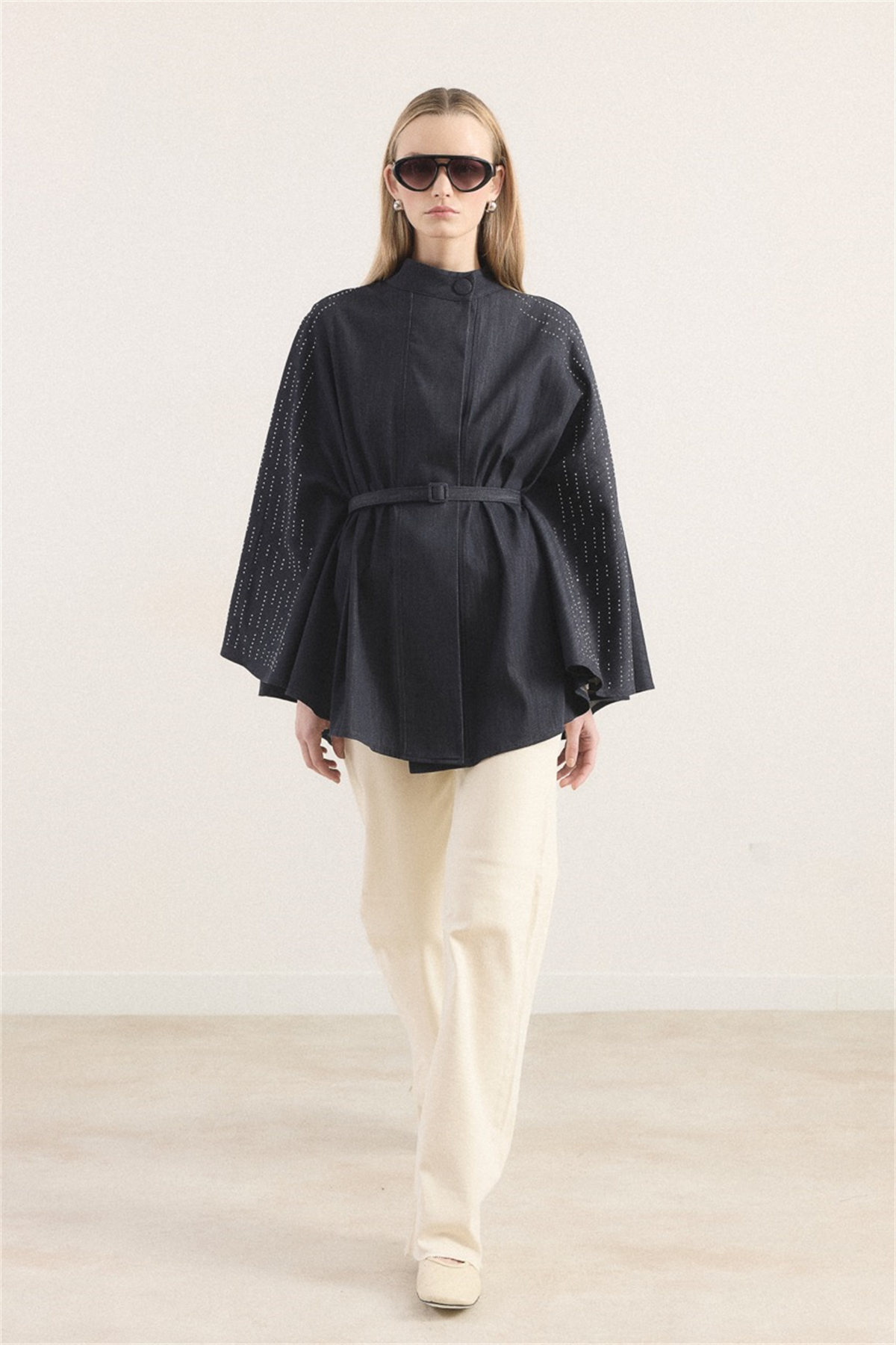 Taşlı Kot Panço - Lacivert