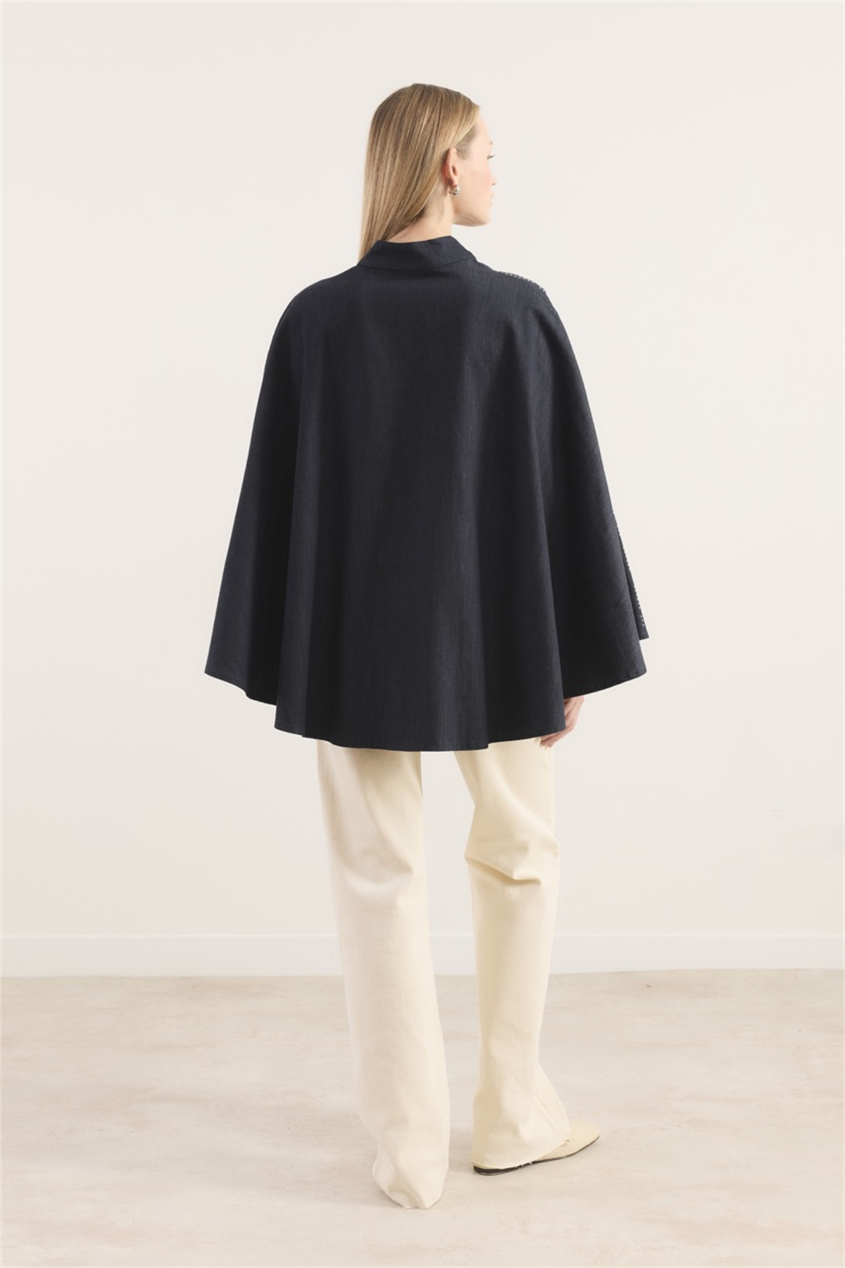 Taşlı Kot Panço - Lacivert