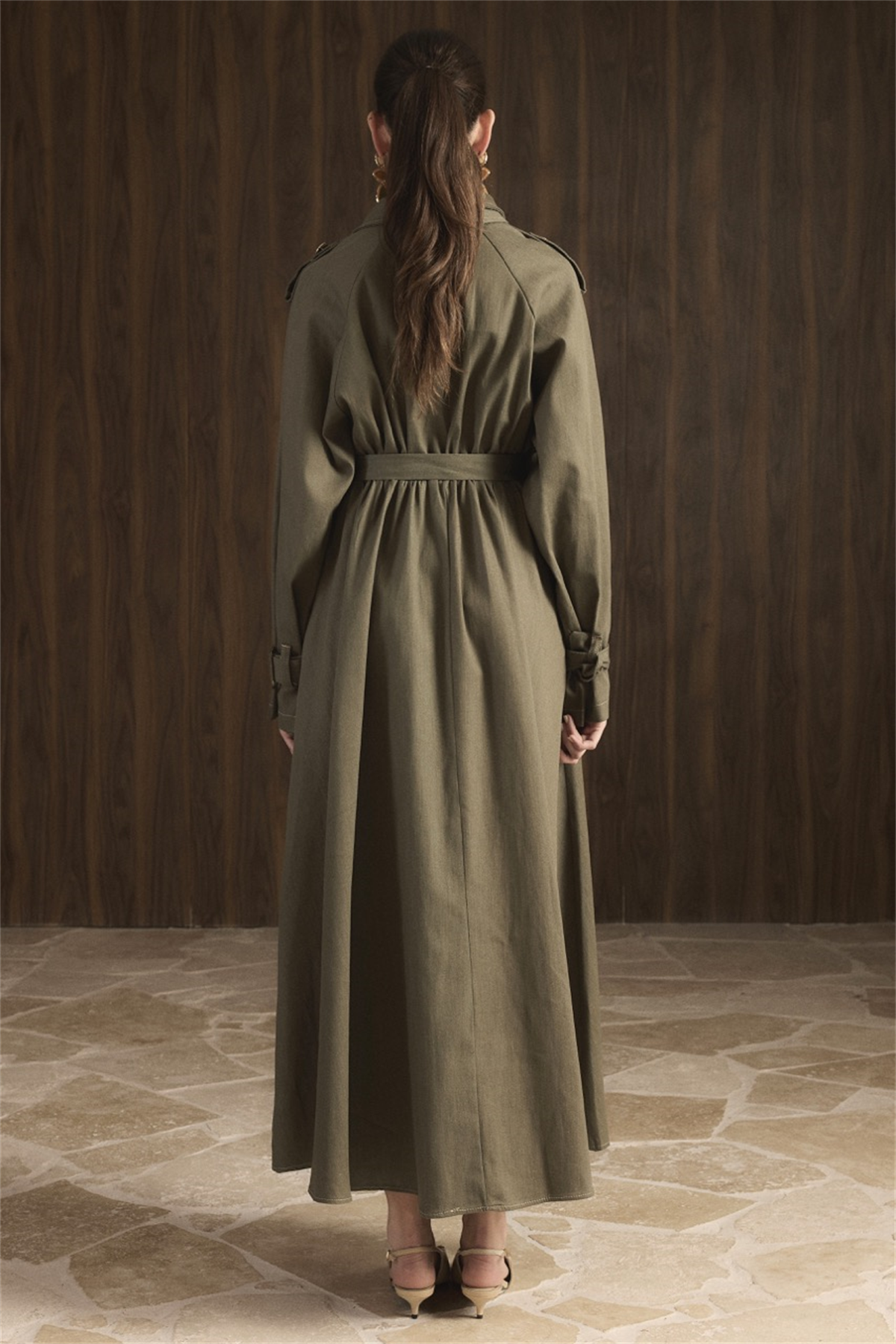 Vera Trenç Elbise - Haki