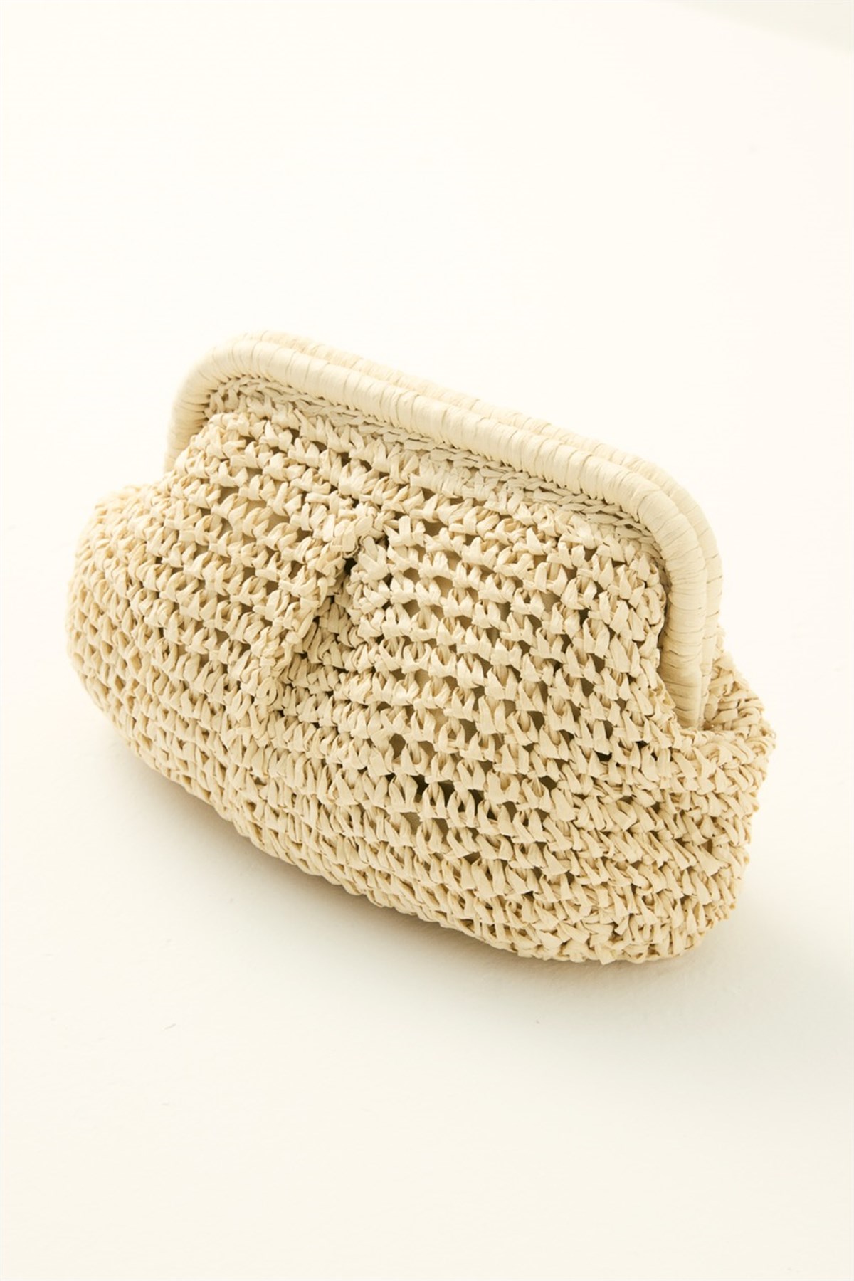 Zincirli Hasır Çanta - Bej