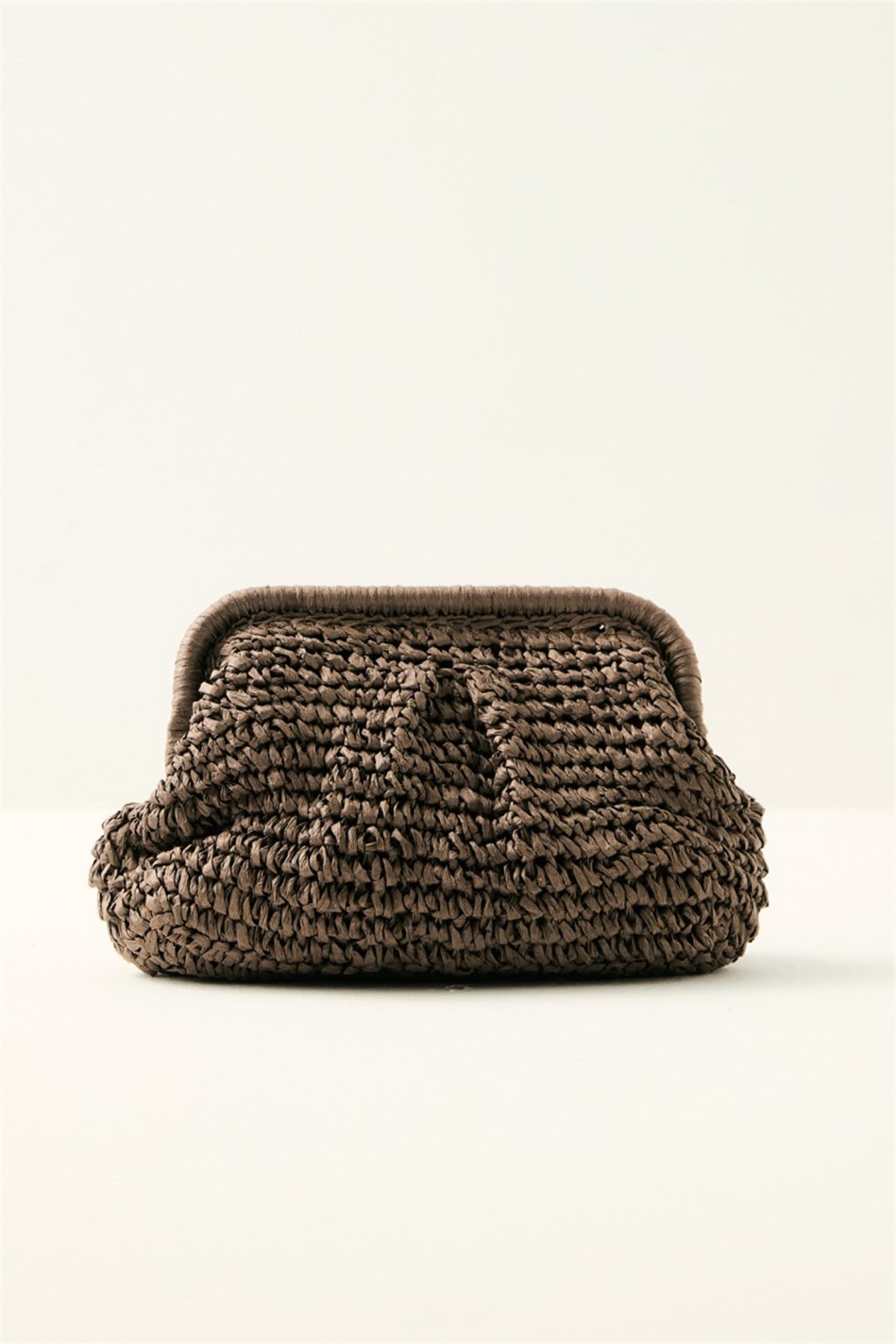 Zincirli Hasır Çanta - Kahve