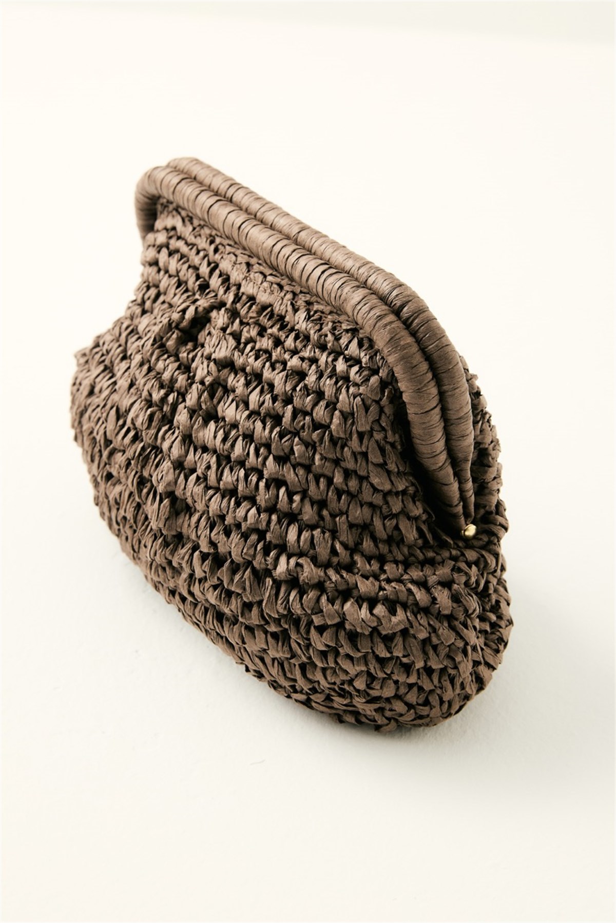 Zincirli Hasır Çanta - Kahve