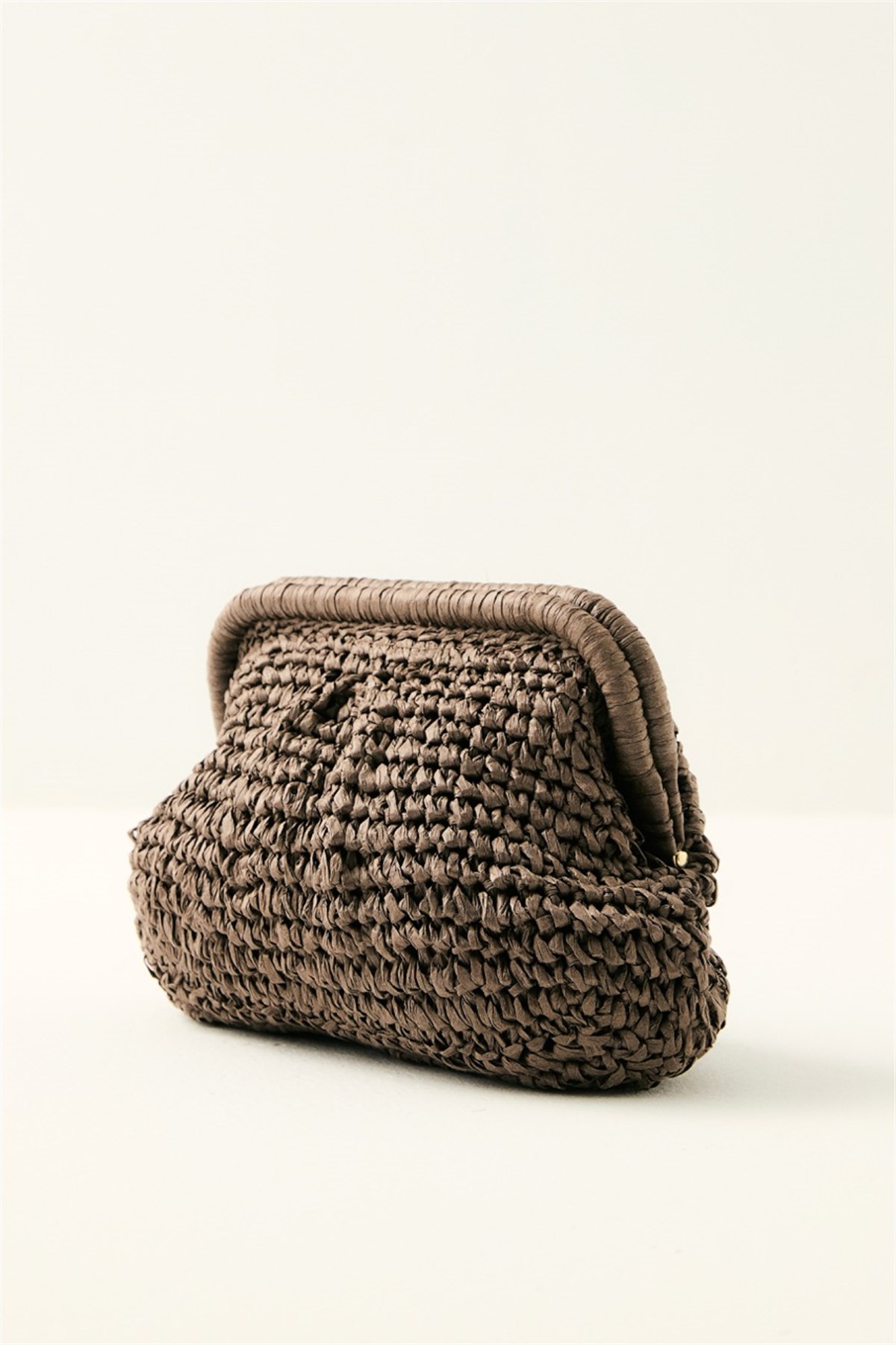 Zincirli Hasır Çanta - Kahve