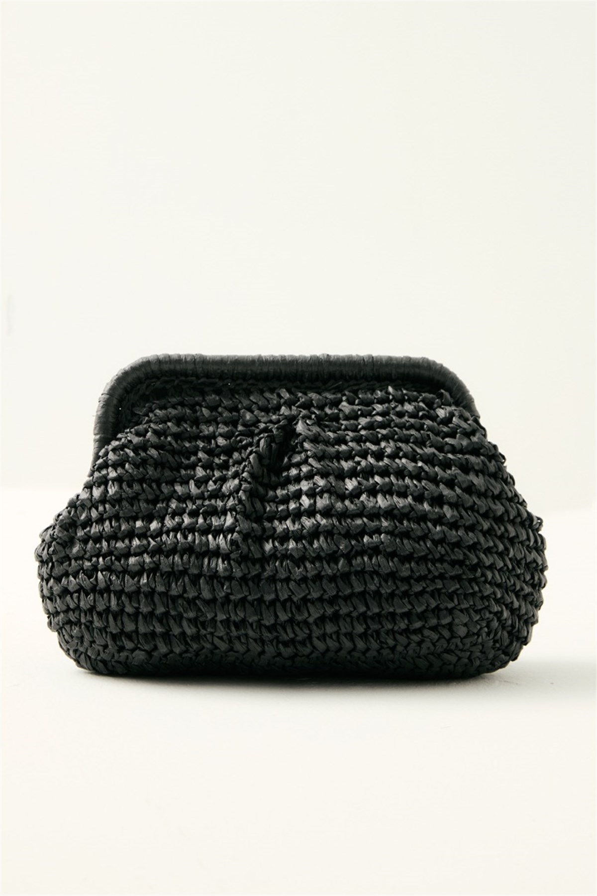 Zincirli Hasır Çanta - Siyah