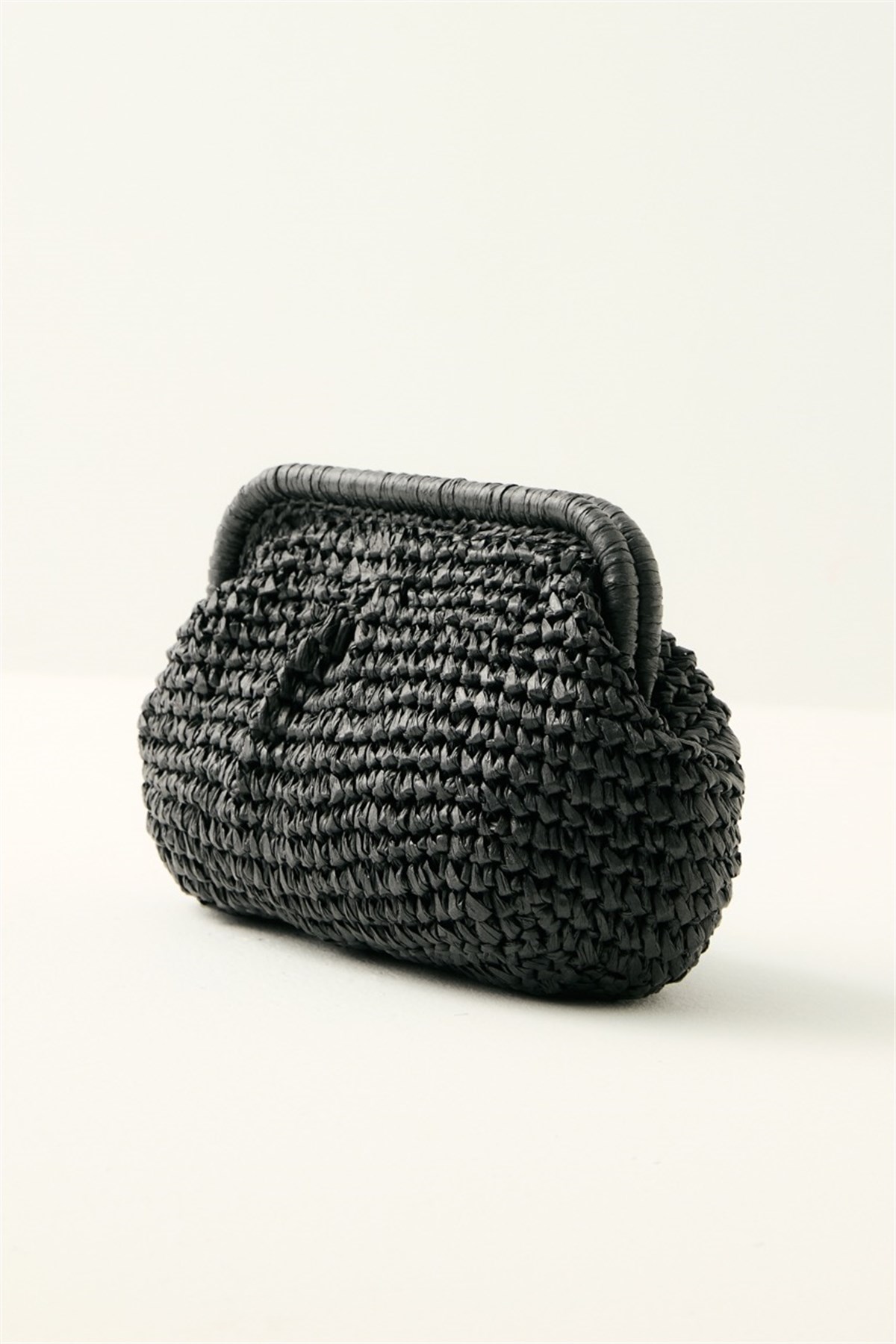 Zincirli Hasır Çanta - Siyah