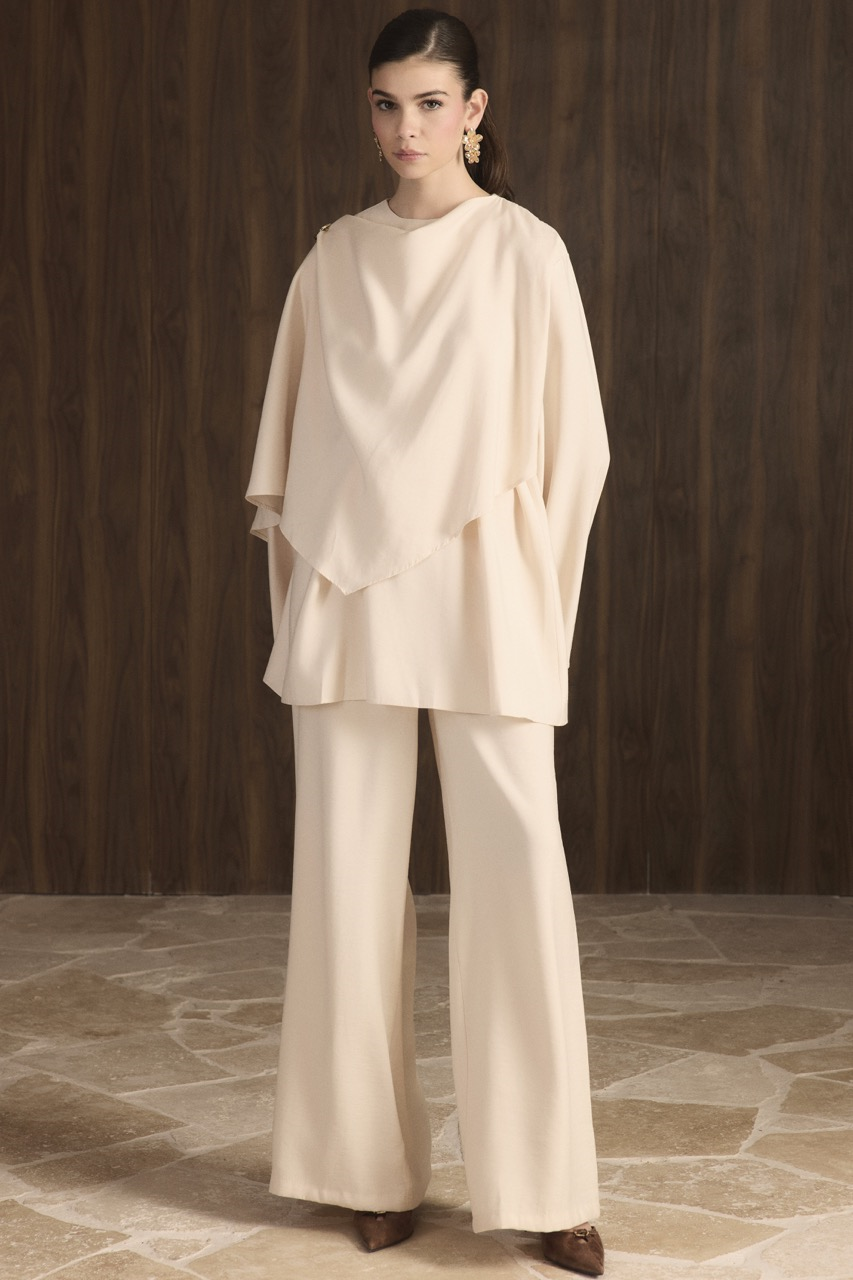 Auren Şallı Takım - Krem