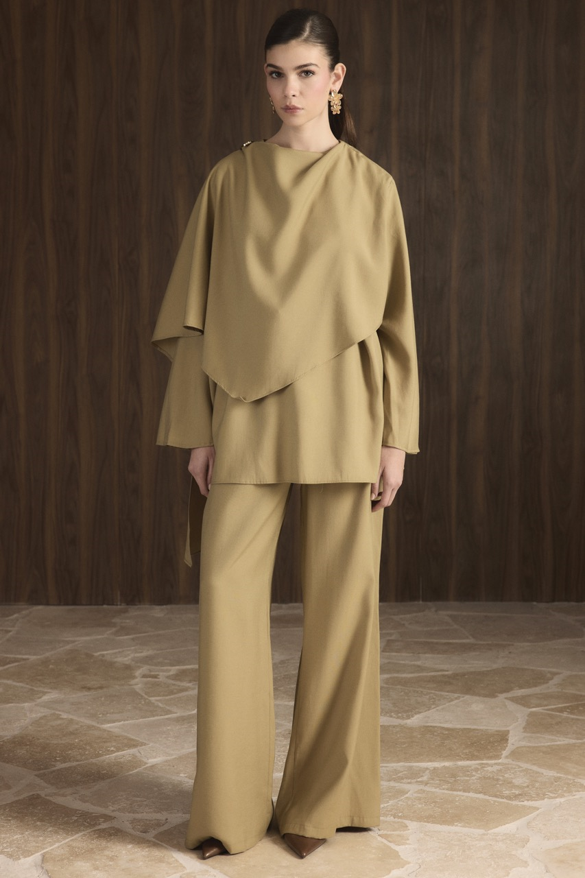 Auren Şallı Takım - Yağ Yeşili