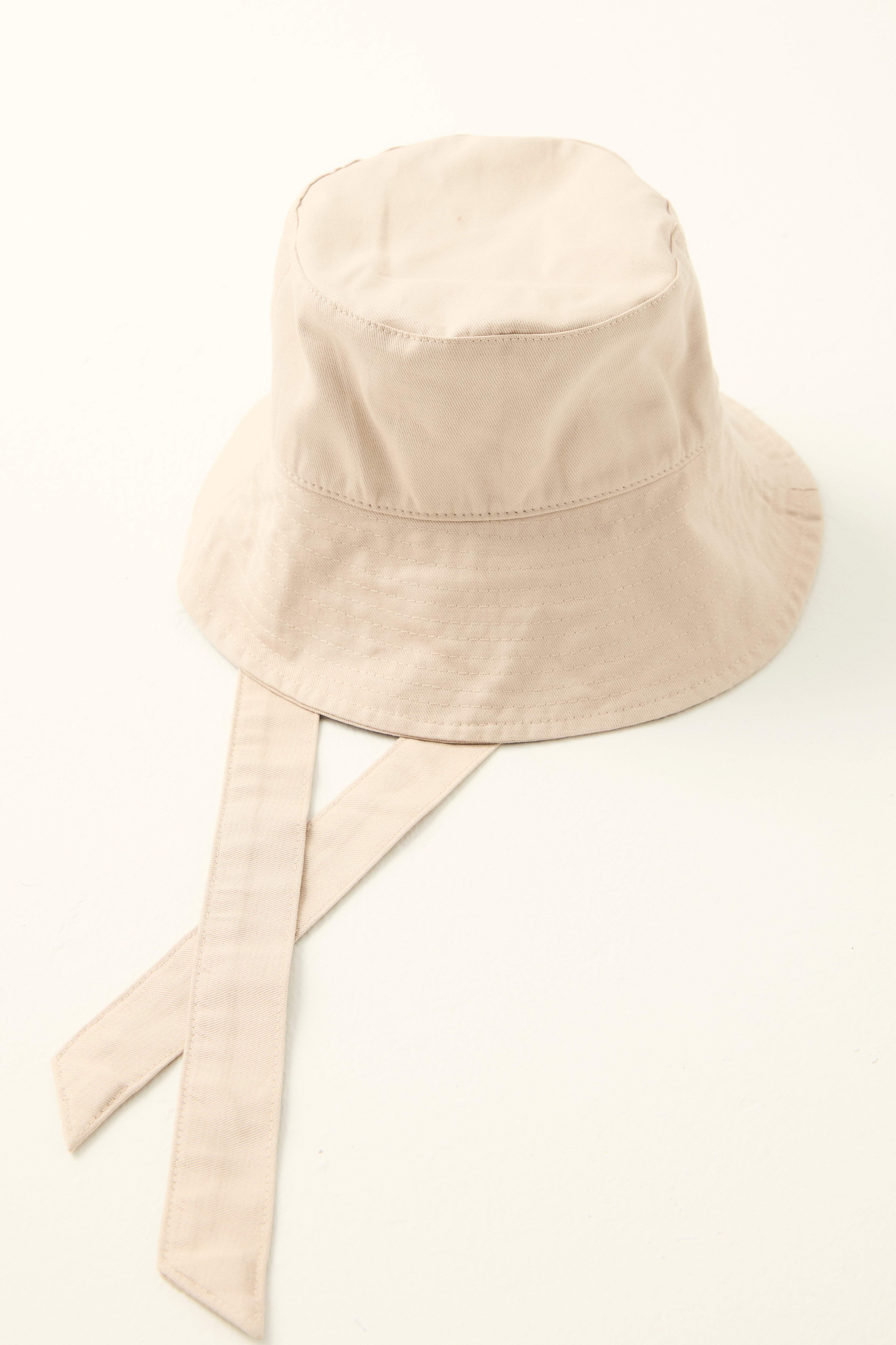 Bağlama Detaylı Bucket Şapka - Bej