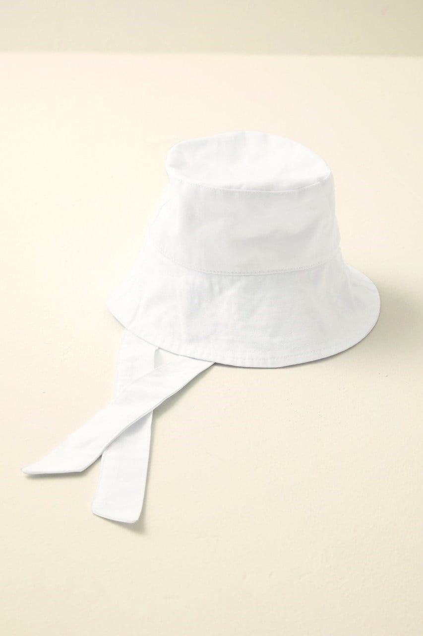 Bağlama Detaylı Bucket Şapka - Beyaz