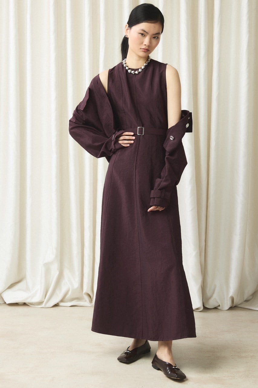 Ceketli Cupra Jile Elbise - Bordo