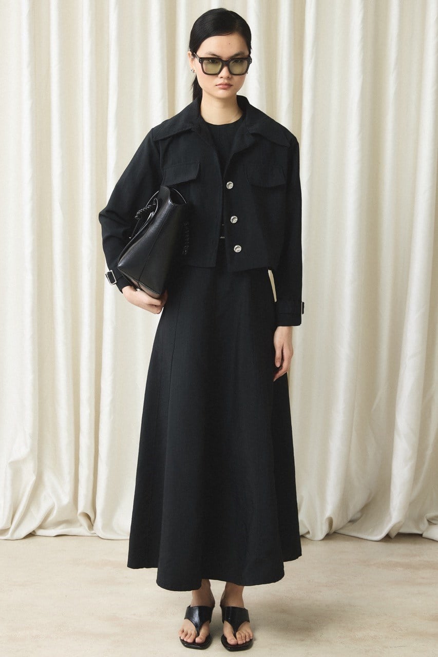 Ceketli Cupra Jile Elbise - Siyah