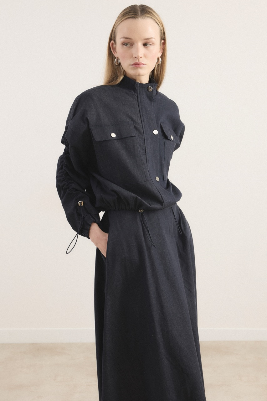 Megy Çift Cep Kapak Kol Tünelli Takım - Lacivert