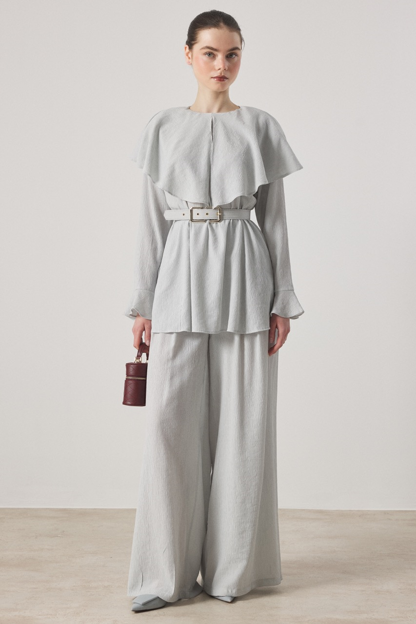 Omuzdan Allerli Mono Piliseli Takım - Gri