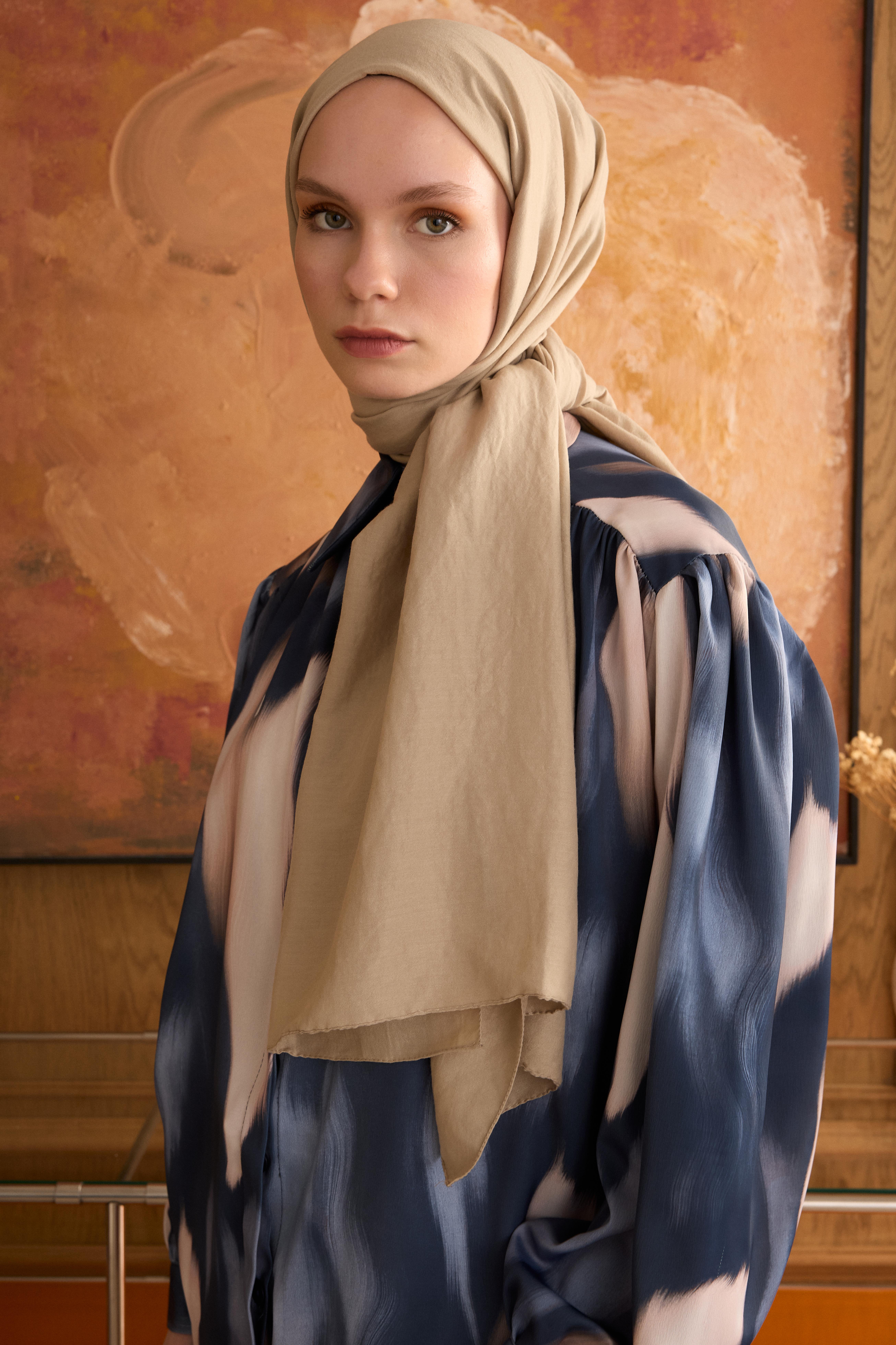 Pamuk Crash Şal - Taş