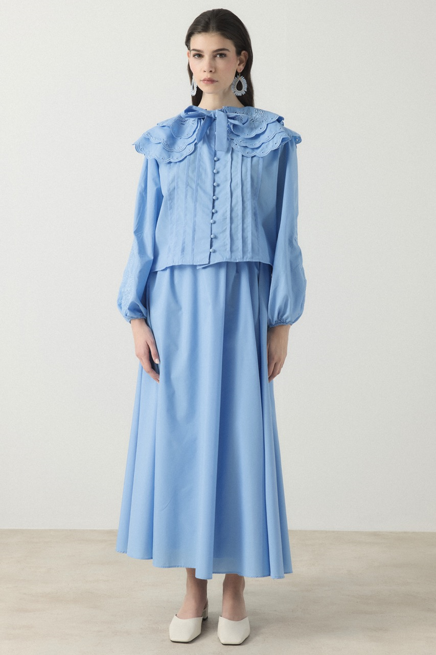 Yaka Nakışlı Dacron Takım - Mavi