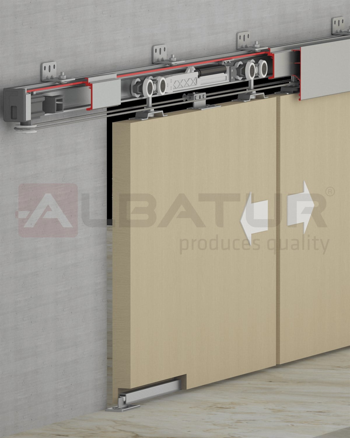 Albatur M21 98XX Halatlı Sürme Kapı Sistemi T:120 Kg