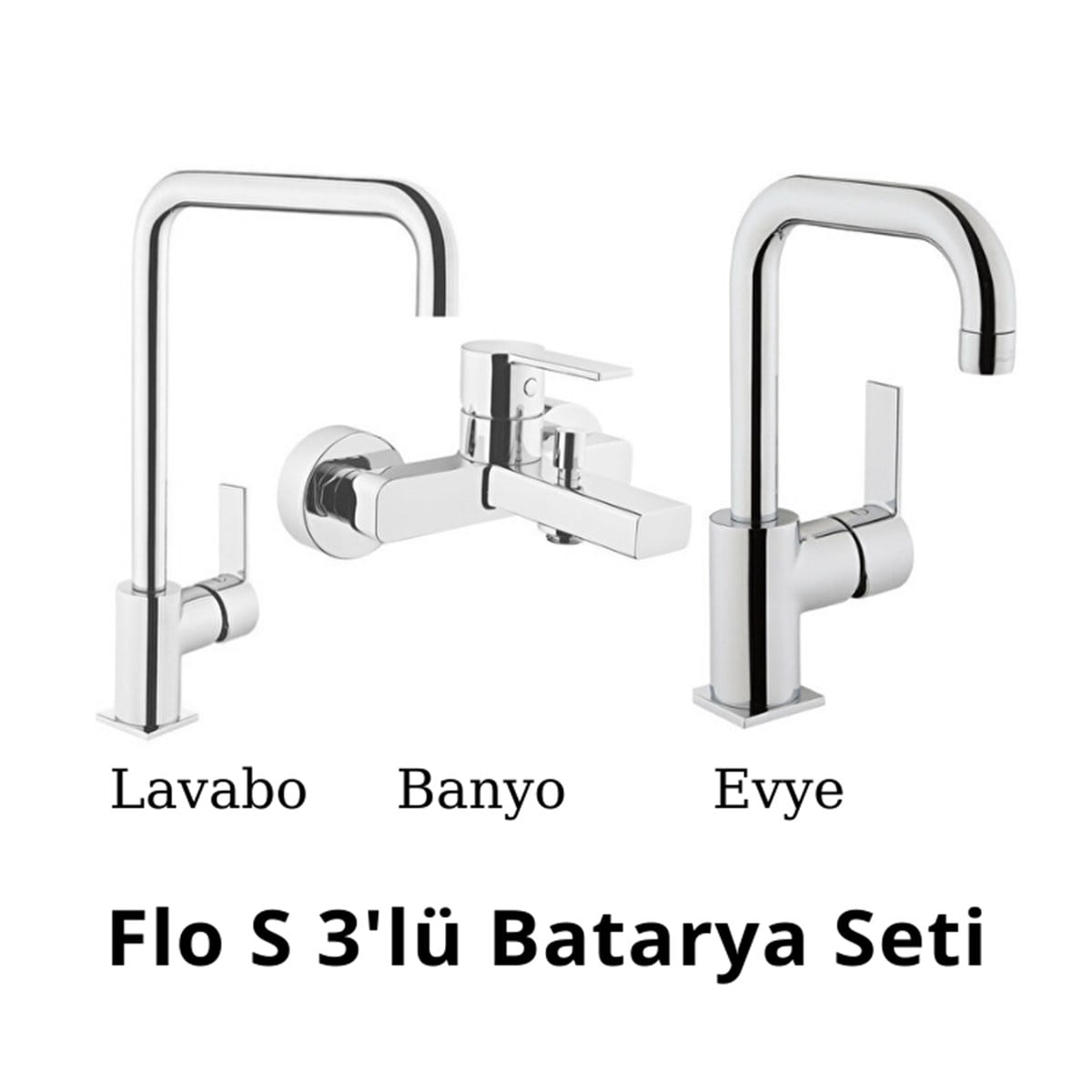 ArtemaArtema Flo S 3'lü Batarya Seti Krom (Lavabo+Banyo+Evye)