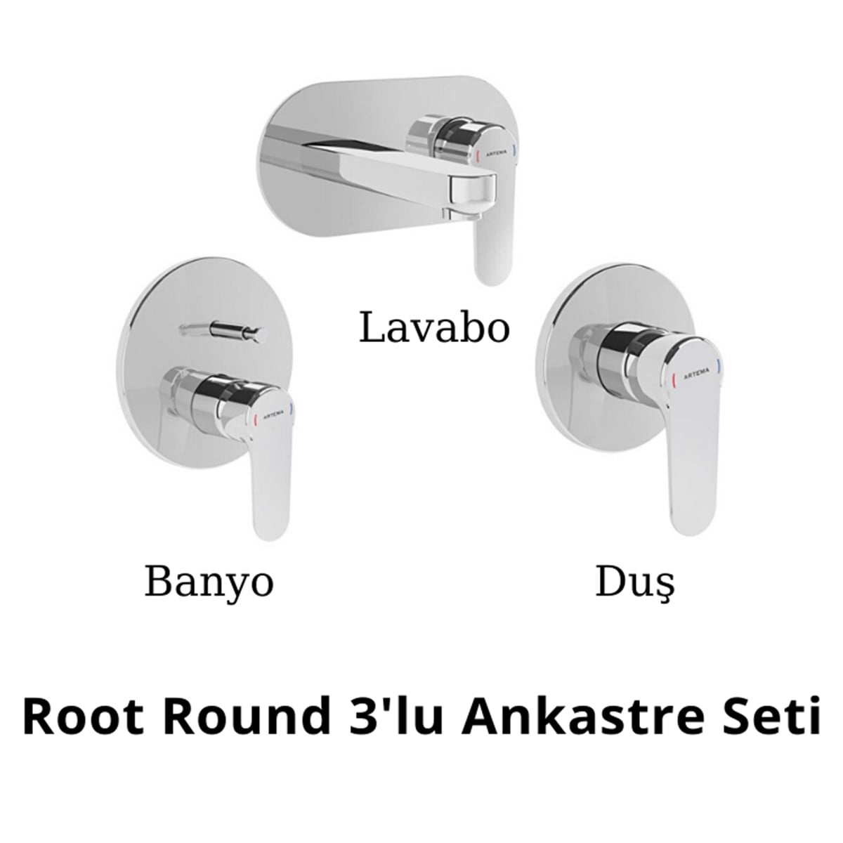 ArtemaArtema Root Round Ankastre 3'lü Batarya Seti