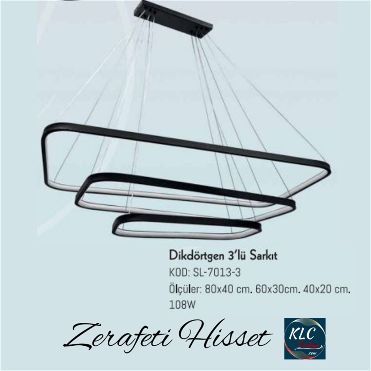 ASLSarkıt Dikdörtgen Led Avize