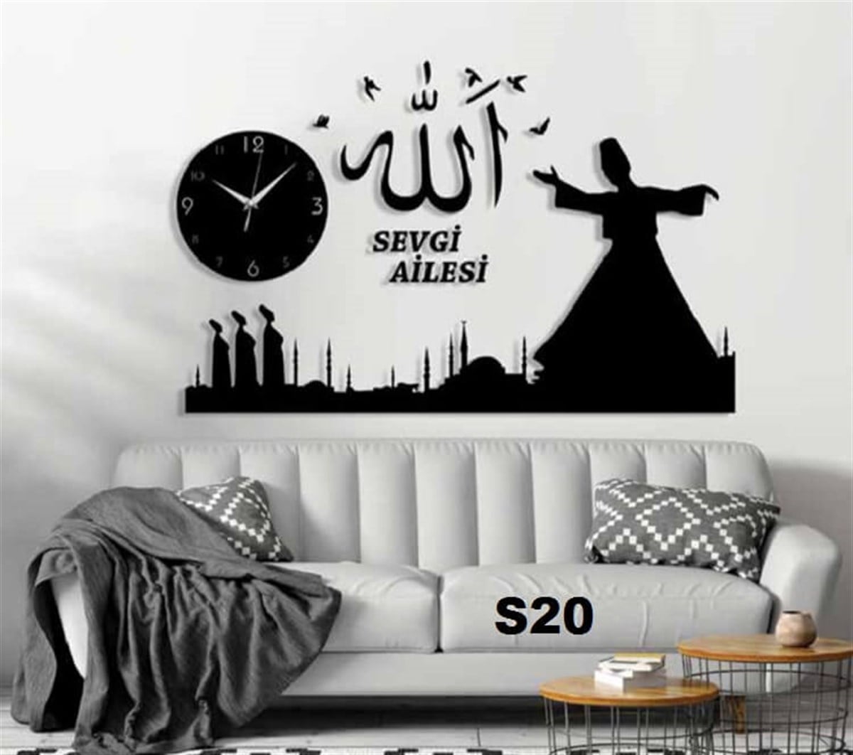 ProjexDini Temalı İsim Yazılabilir Dekoratif Saat