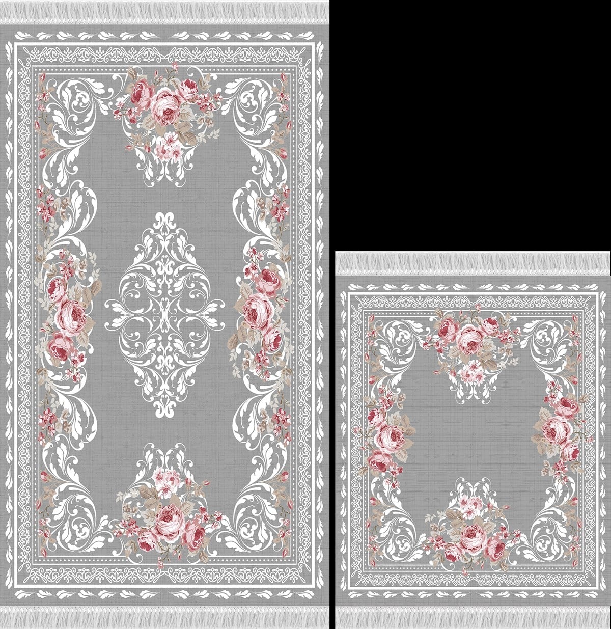 Seroni Pırıltı Düz İkili Banyo Halısı  Ebat:60*150 KK:0327