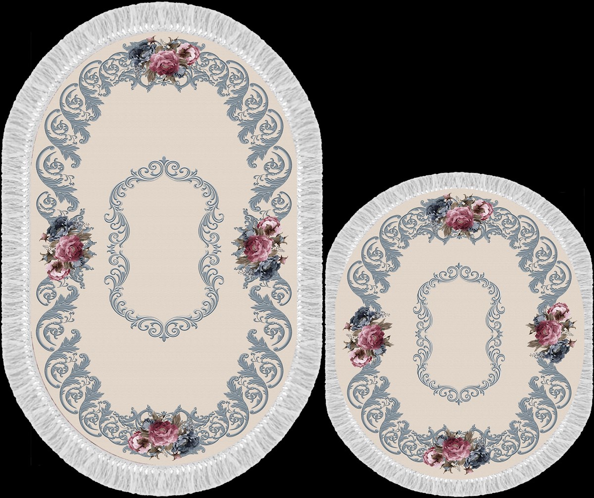 Seroni Pırıltı Oval İkili Banyo Halısı  Ebat:60*150 KK:0386