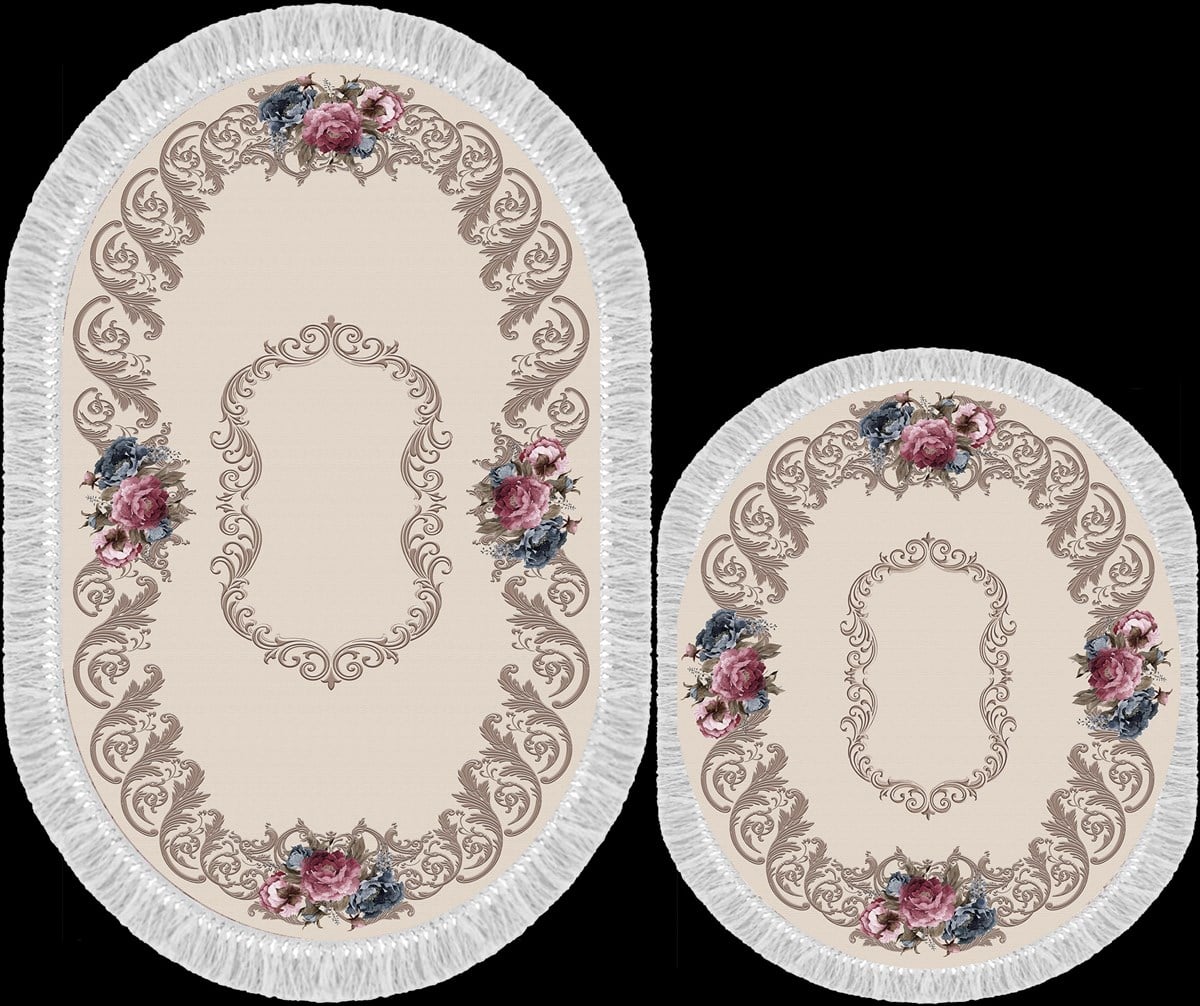 Seroni Pırıltı Oval İkili Banyo Halısı  Ebat:60*150 KK:0385