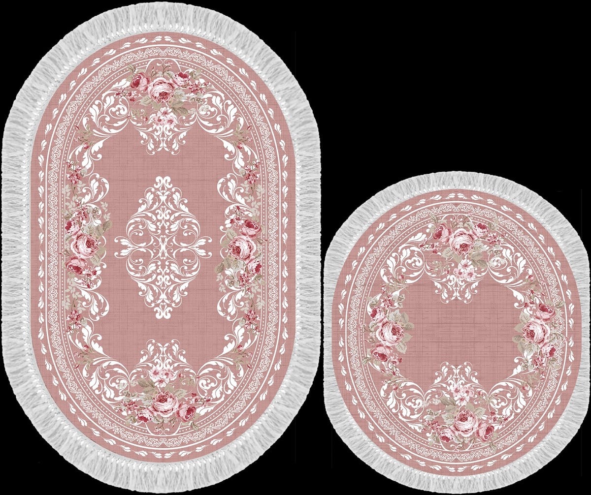 Seroni Pırıltı Oval İkili Banyo Halısı  Ebat:60*150 KK:0311