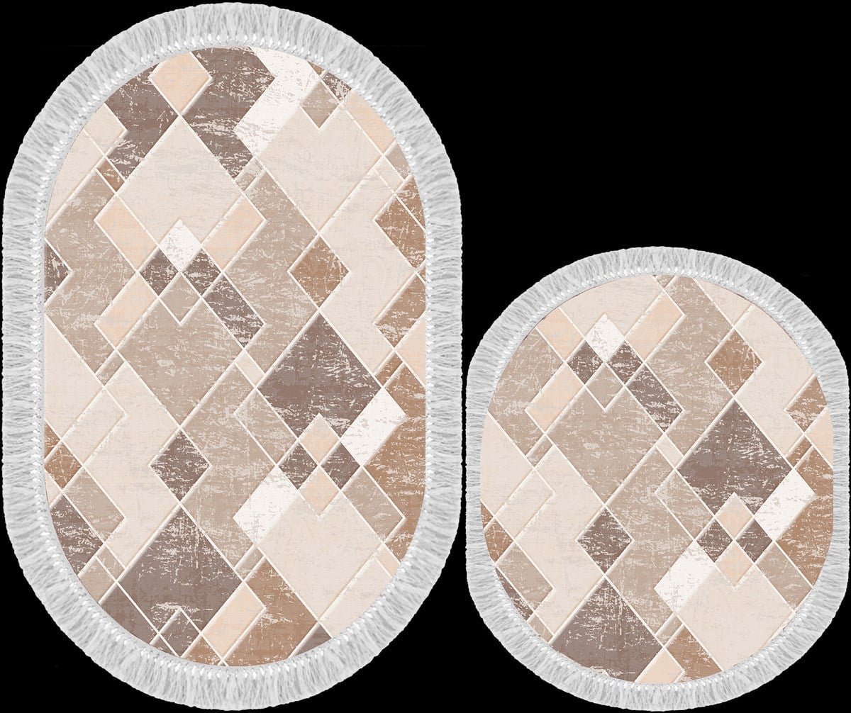 Seroni Pırıltı Oval İkili Banyo Halısı  Ebat:60*150 KK:0382