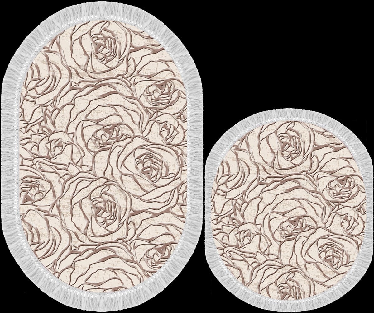 Seroni Pırıltı Oval İkili Banyo Halısı  Ebat:60*150 KK:0379