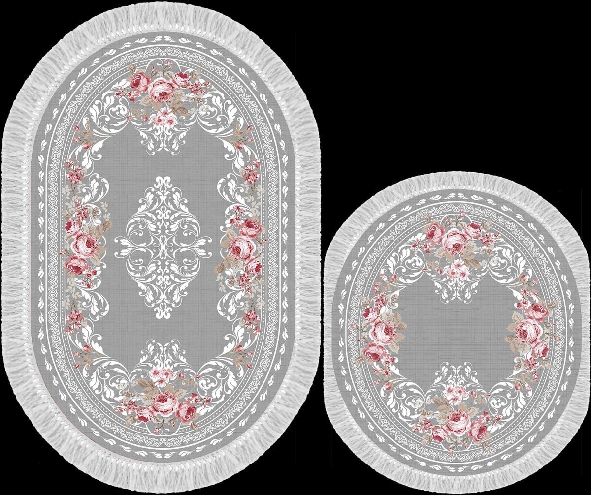 Seroni Pırıltı Oval İkili Banyo Halısı  Ebat:60*150 KK:0312
