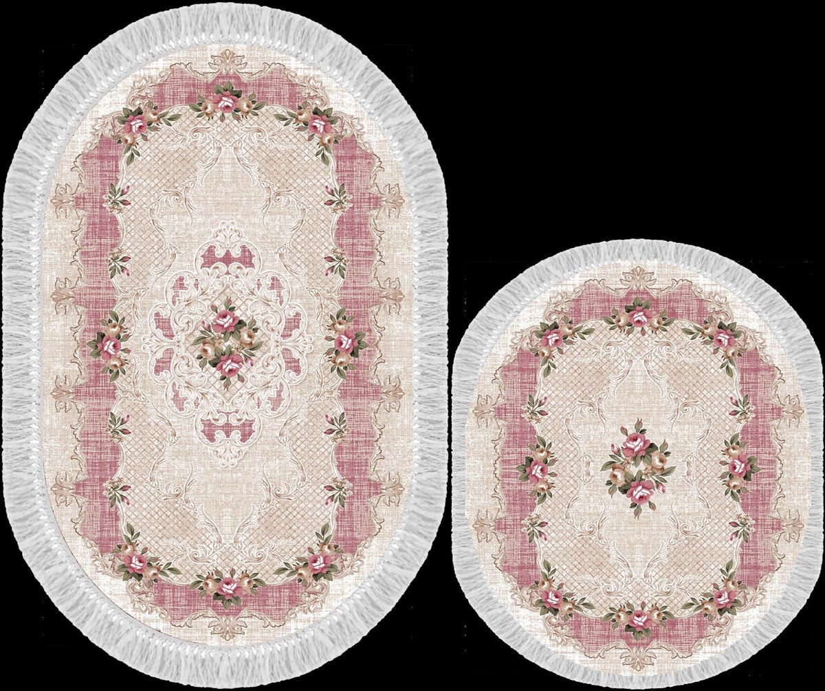 Seroni Pırıltı Oval İkili Banyo Halısı  Ebat:60*150 KK:0308