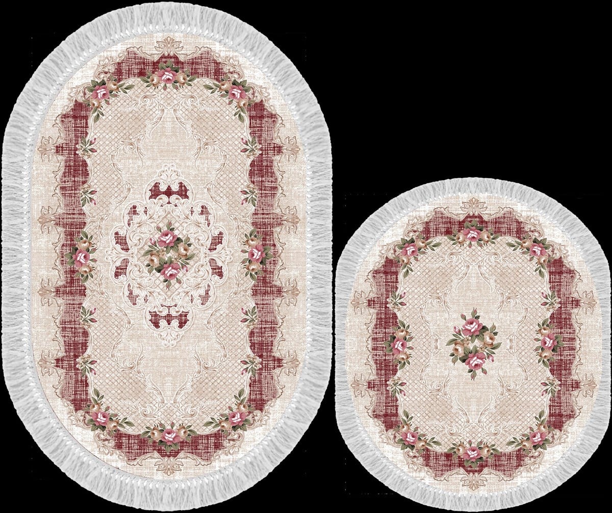 Seroni Pırıltı Oval İkili Banyo Halısı  Ebat:60*150 KK:0305